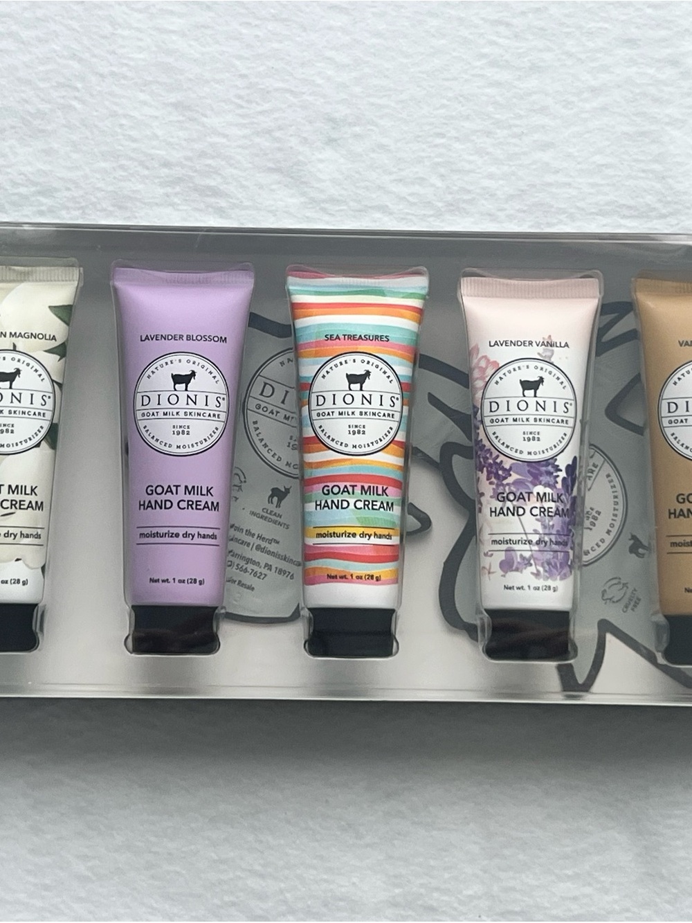 Dionis Goat Milk Hand Cream Gift Set 5-Piece Assorted Scents 1 oz New